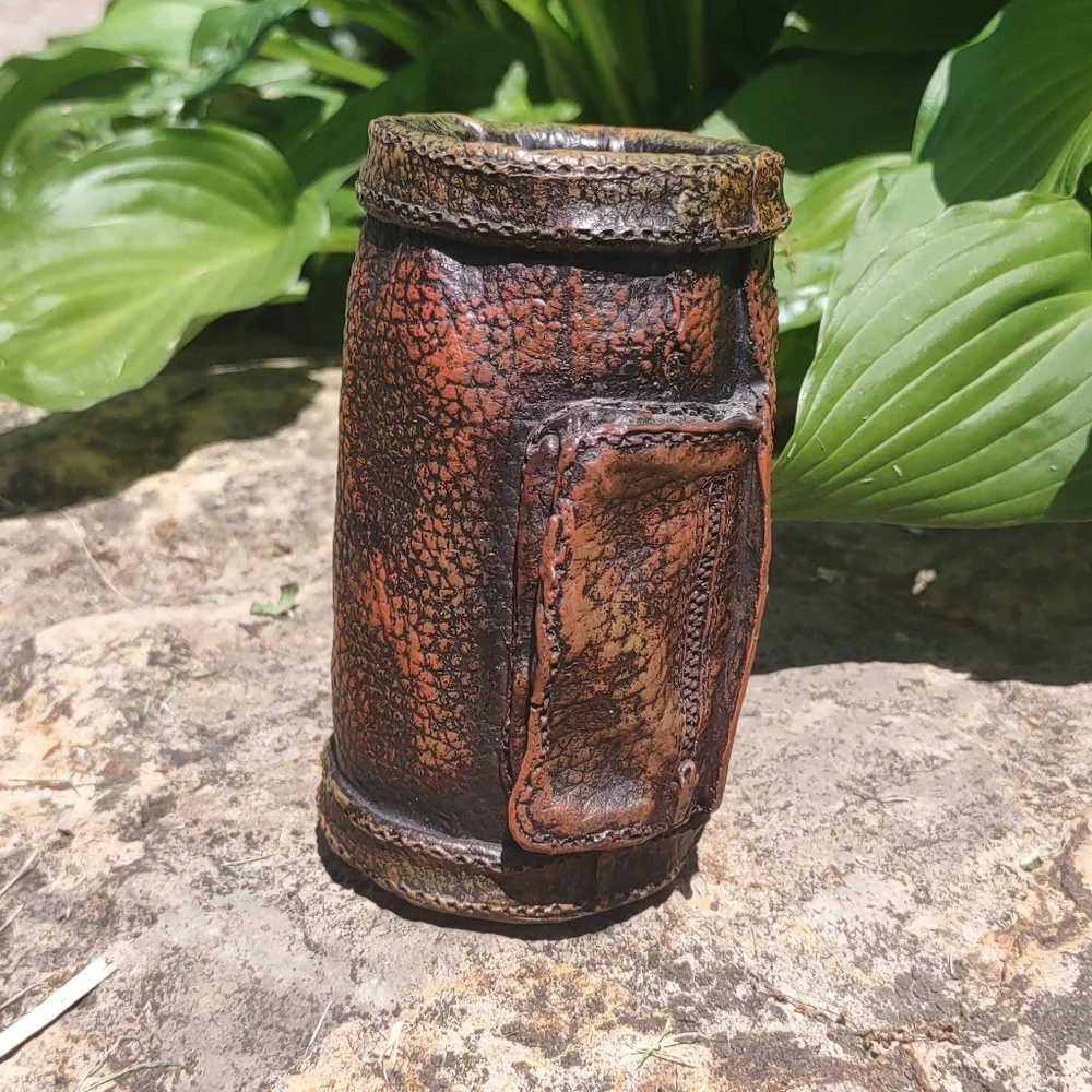 Golf Bag Pen/Pencil Holder Brown Desk Ornament Kitchy Gift